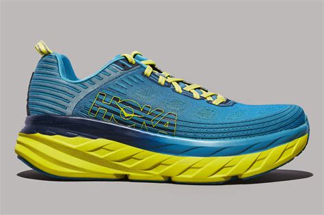 heavily cushioned running shoes.